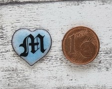 Emaille 1970er Herz blau M