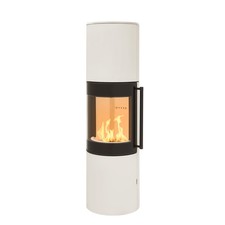 Kaminofen H&M MONO XL 3.0 Creme Weiß Reelinggriff rund Heizofen Kamin Ofen 7kw