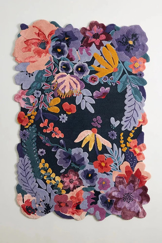 Jardin floral blau modern - blau,