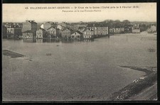 AK Villeneuve-Saint-Georges, 2e Crue de la Seine, Panorama de la rue Francis-Ma 