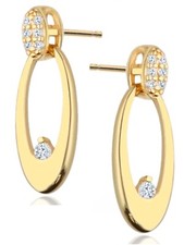 Ohrringe Gold Oval Zirkonia