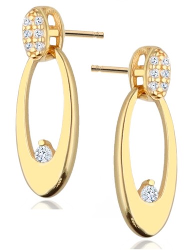 Ohrringe gold oval - ohrringe, zirkonia