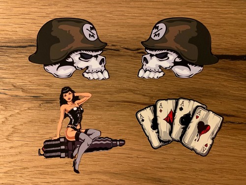 Skull aufkleber ass - 4x,