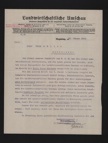 Magdeburg brief 1914 - brief,