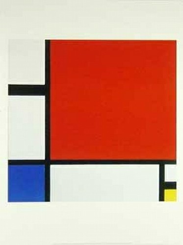 Mondrian composition red - in,