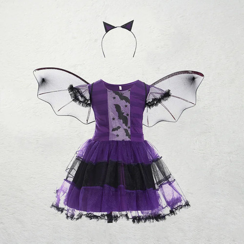Lila mädchen fledermaus - mädchen, kleid