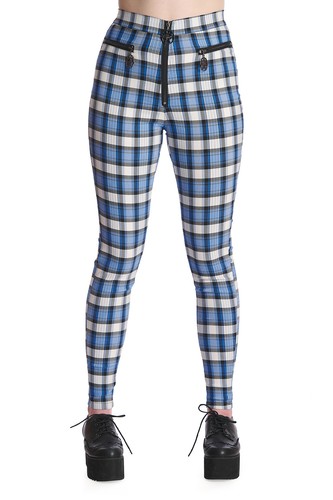 Blau schottenkaro skinny punk - schottenkaro,