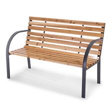 Practixx Gartenbank Holz Metall wetterfest anthrazit 2-Sitzer Parkbank Sitzbank