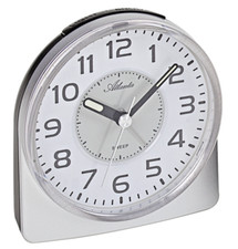 Atlanta Wecker ohne Ticken Quarz Analog Snooze Weckwiederholung Silber - 1996/19