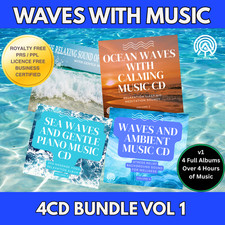 WAVES WITH MUSIC CD BUNDLE VOL 1 X4CD – Relaxation Sleep Free UK P&P
