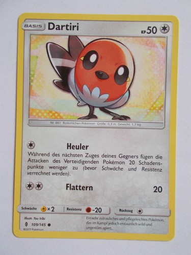 Pokemon karten 109 - karten, dartiri