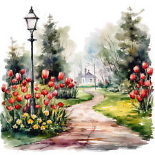 Deko Bild Laterne Tulpen