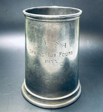 Bierkrug Trinkbecher Trinkkrug Zinn Made Sheffield 1933 English Pewter H.: 12 cm