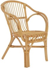 Sessel aus echtem Natur-Rattan, Korb-Stuhl, klassischer Flecht-Sessel (Honig)