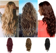 KOKO HALBER KOPF 1/2 PERÜCKE HAARSTÜCK STRANDWELLE 26" SYNTHETISCH WIE ECHTHAAR