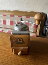 Vintage Kaffemühle Mocca-Mahlwerk C.A. Lehnartz aus Holz mit Drehkurbel