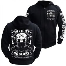Kapuzensweat Kapuzenjacke Hooded Zip Natürliche Auslese Label No Fight No Glory