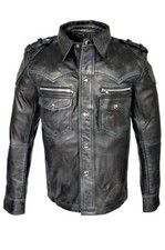 Lederhemd Lederjacke im Used Look aus ECHT Leder