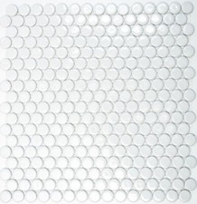 Knopfmosaik LOOP Rundmosaik weiß glänzend Wand Küche Dusche BAD MOS10-0102