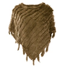 Gloop Damen Poncho Echtfell