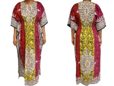 Afrika Damen Kleid Dashiki Gewand Kaftan Frau XL/2XL Mehrfarbig Sommer Frühling