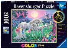 Einhörner im Mondschein. Color Star Line Puzzle 100 Teile XXL