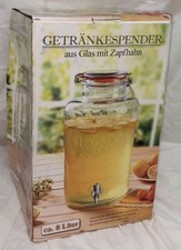 Ca. 8 Liter Bowle Getränkespender Glas Zapfhahn Partys Hochzeit Geburtstag