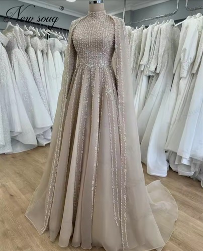 Beige goldenes verlobungskleid - beige/goldenes,