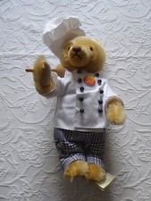 ORIG STEIFF TEDDY TEDDYBÄR KOCH ca. 35  MIT STIMME NR. 028557