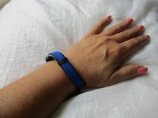 Leder Stoff Armband Blau Schwarz Verstellbar Modeschmuck