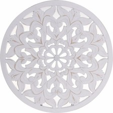 Wandornament Holz weiß 48 cm