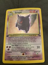 Pokémon Karte Gengar Englisch 1.Edition 1995 Vintage 5/62
