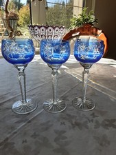 Blaue Weinrömer, Weingläser, Kristallrömer, Höhe ca.21 cm, TOPP!!!