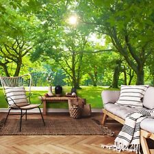 Fototapete 3D EFFEKT Sonne Wald Bäume Wiese Gras VLIES TAPETE XXL + KLEISTER