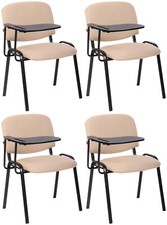 4er Set Stuhl Ken mit Klapptisch Stoff Konferenzstuhl Besucherstuhl Collegestuhl