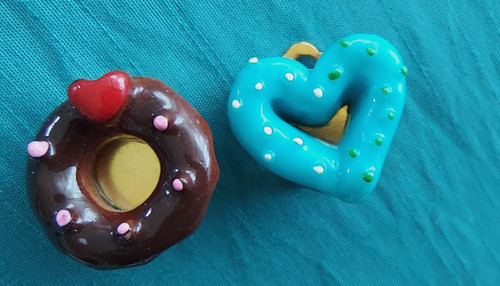 Ohrclips donut candy herz - donut,