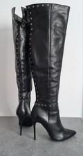HOT & SEXY!! Stiefel BADURA Gr. 39 Echtleder Stiletto ca. 11,5 cm Zierösen!