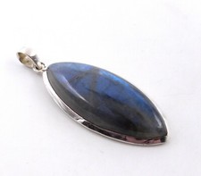 13.8 GM Fein 925 Solid Sterling Silber Natürlich Labradorite Anhänger Edelstein