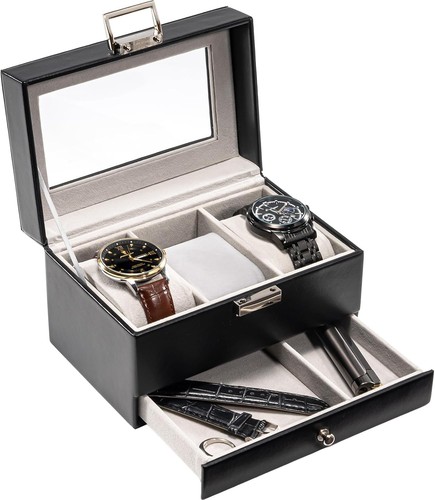 Uhrenbox mit glasdeckel - mit,