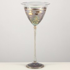 Vera Walther Kunst Glas Studioglas signiert Kunstglas Kelchglas Sterne 27 cm