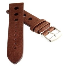 Soft Kalb-Nappa Rallye Uhrenarmband Modell Montreal-Rallye mocca 22 mm