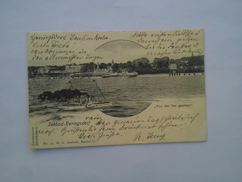 Gruss aus heringsdorf - ak, litho
