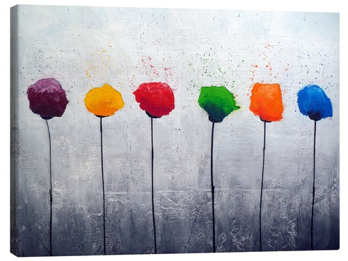 Leinwandbild sechs blüten - sechs,