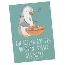 Postkarte Handpan Zauber - Geschenk Klänge Schlag auf den Hang Drum Notenblä..