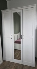 IKEA Songesand Kleiderschrank mit Spiegel, Weiß
