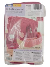 TCM Kulturbeutel Set Rosa Damen 3-teilig Make-up Tasche Kosmetiktasche NEU