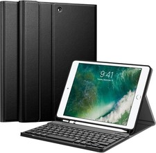 Bluetooth-Tastaturhülle Kompatibel mit iPad 9.7 2018, weiche TPU-Backcover-Tasta