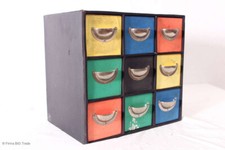 Kleiner trendiger Schubladenschrank / kleine Kommode / 9 farbige Schubkästchen /