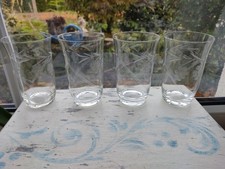 4 alte Wassergläser Traubenschliff dünnwandig mundgeblasen Art Deco wunderschön