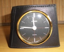 Reisewecker Bodenschatz 6-003 KN 01 black klappbar Lederetui Analog Quarzwerk